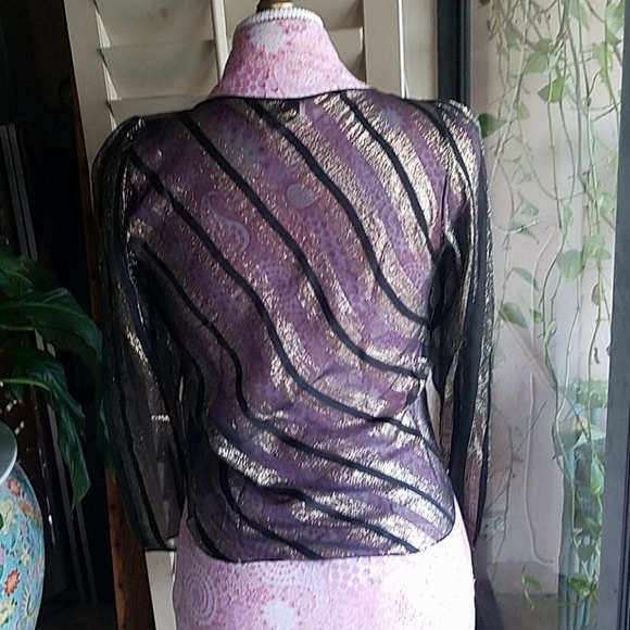 vintage 70's designer JULIO Silk Top Blouse formal - Picture 3 of 8